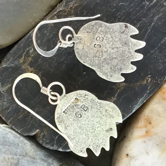 Sterling Silver Vintage Drop Navajo Earrings - Picture 8 of 9